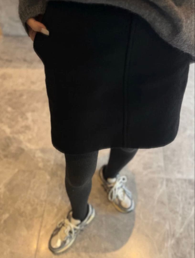 完売⭐︎Spick and SpanメルトンAラインミニスカート 黒36