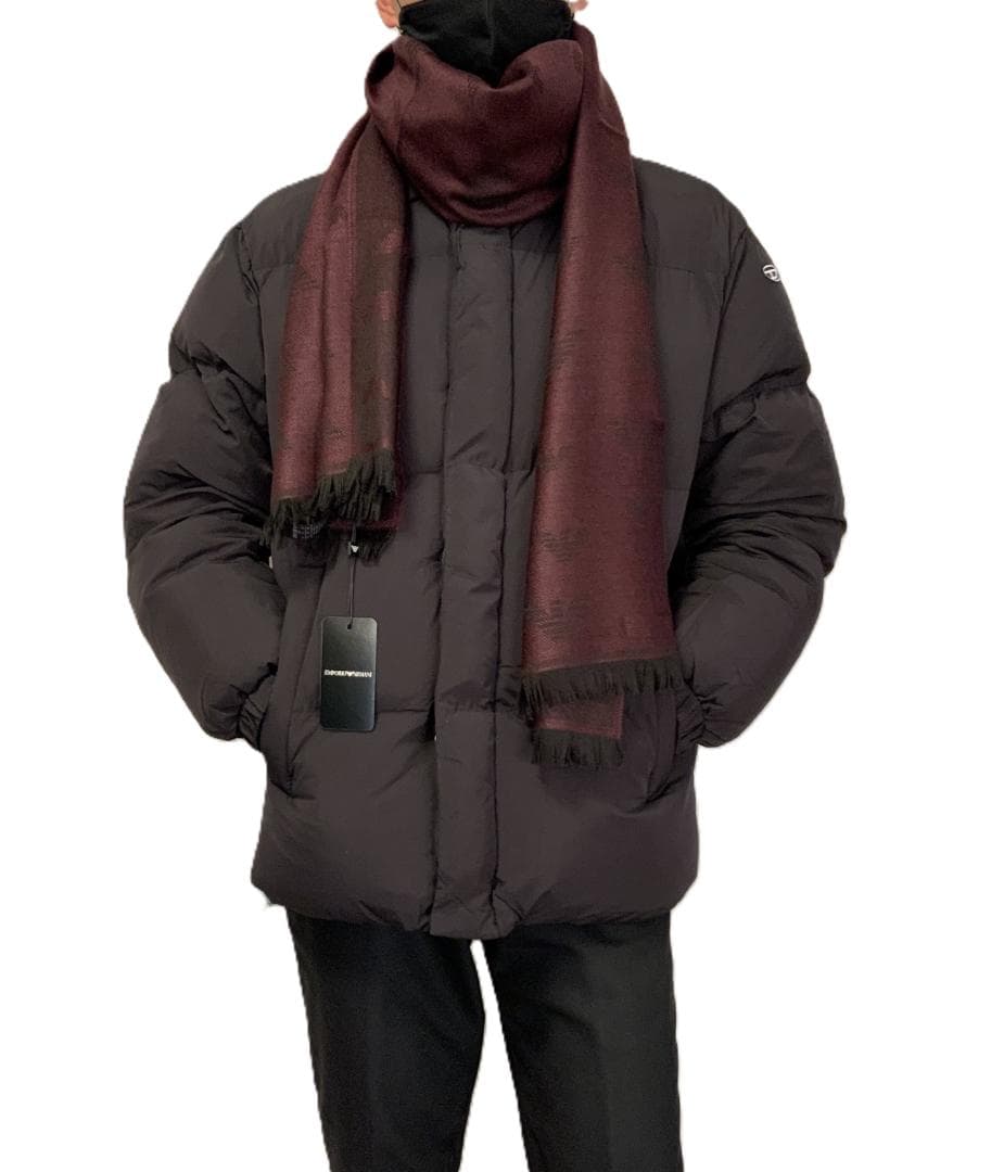 純正ケース付き　新品　エンポリオ アルマーニ　マフラー　625056ワインレッド