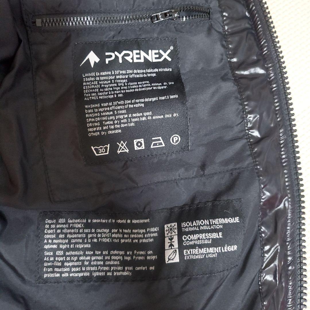PYRENEX フード付き ブラック ダウンベスト 36