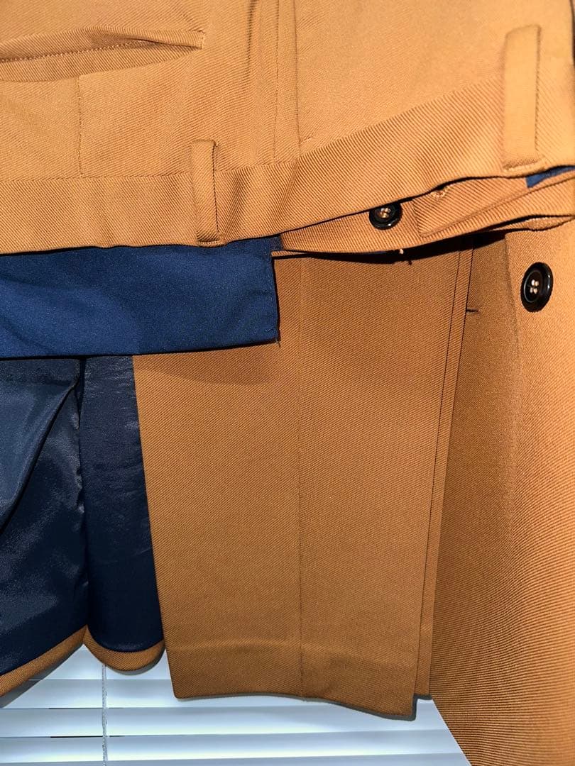 ZARA ダブルブレスト セットアップ キャメル ストレッチ素材