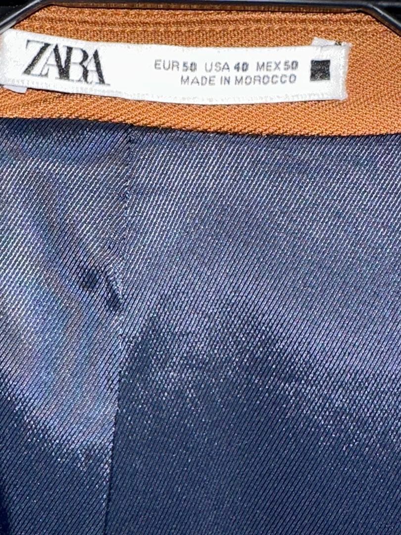 ZARA ダブルブレスト セットアップ キャメル ストレッチ素材