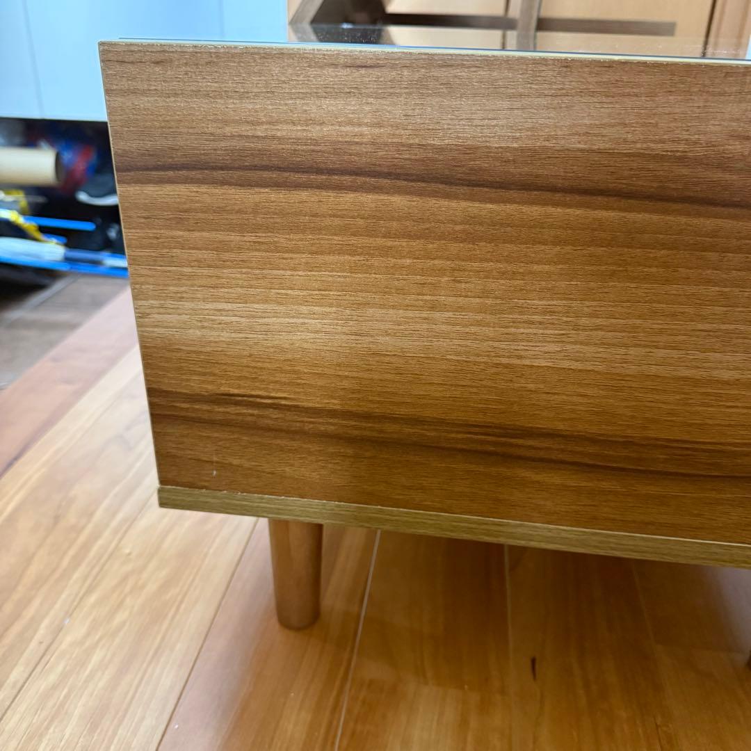 LOWYA 鏡台 ウッド調 ローテーブル ドレッサー 送料無料