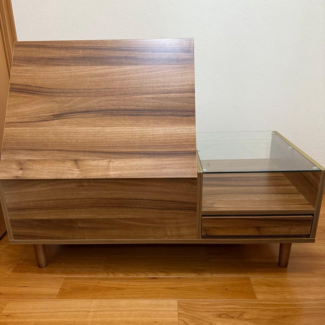 LOWYA 鏡台 ウッド調 ローテーブル ドレッサー 送料無料