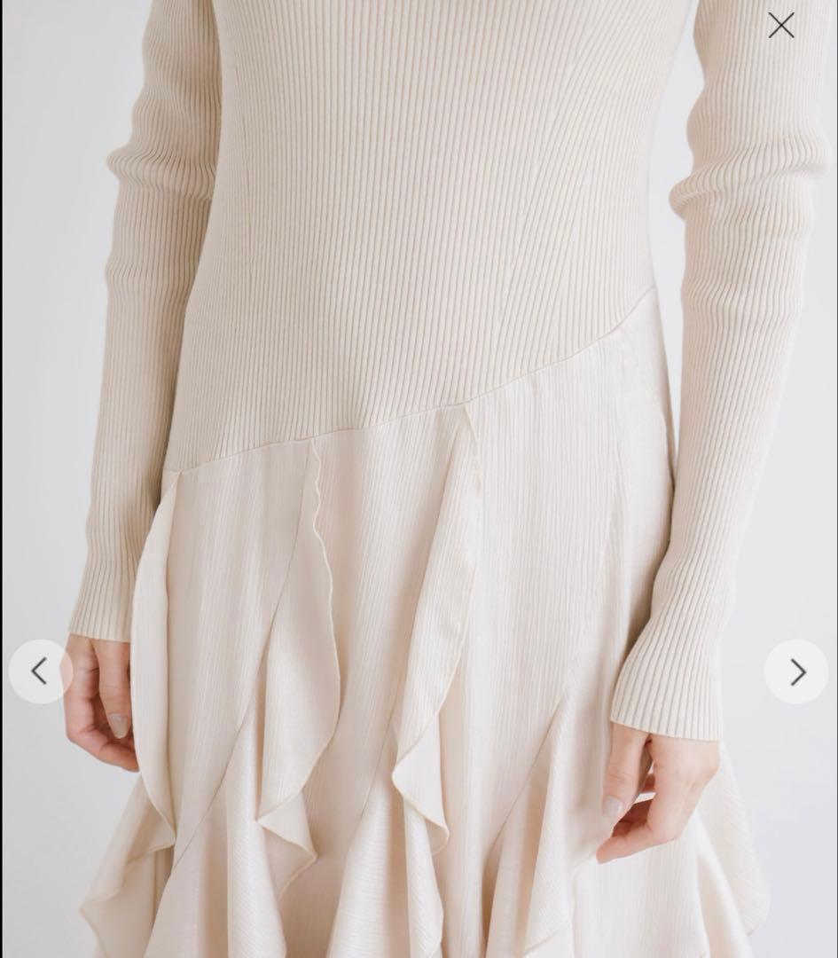 Aimeine エメイン　バックオープンフリルドッキングワンピース アイボリー