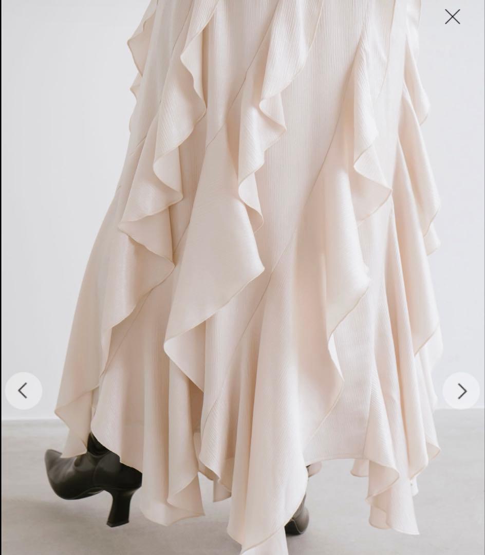 Aimeine エメイン　バックオープンフリルドッキングワンピース アイボリー