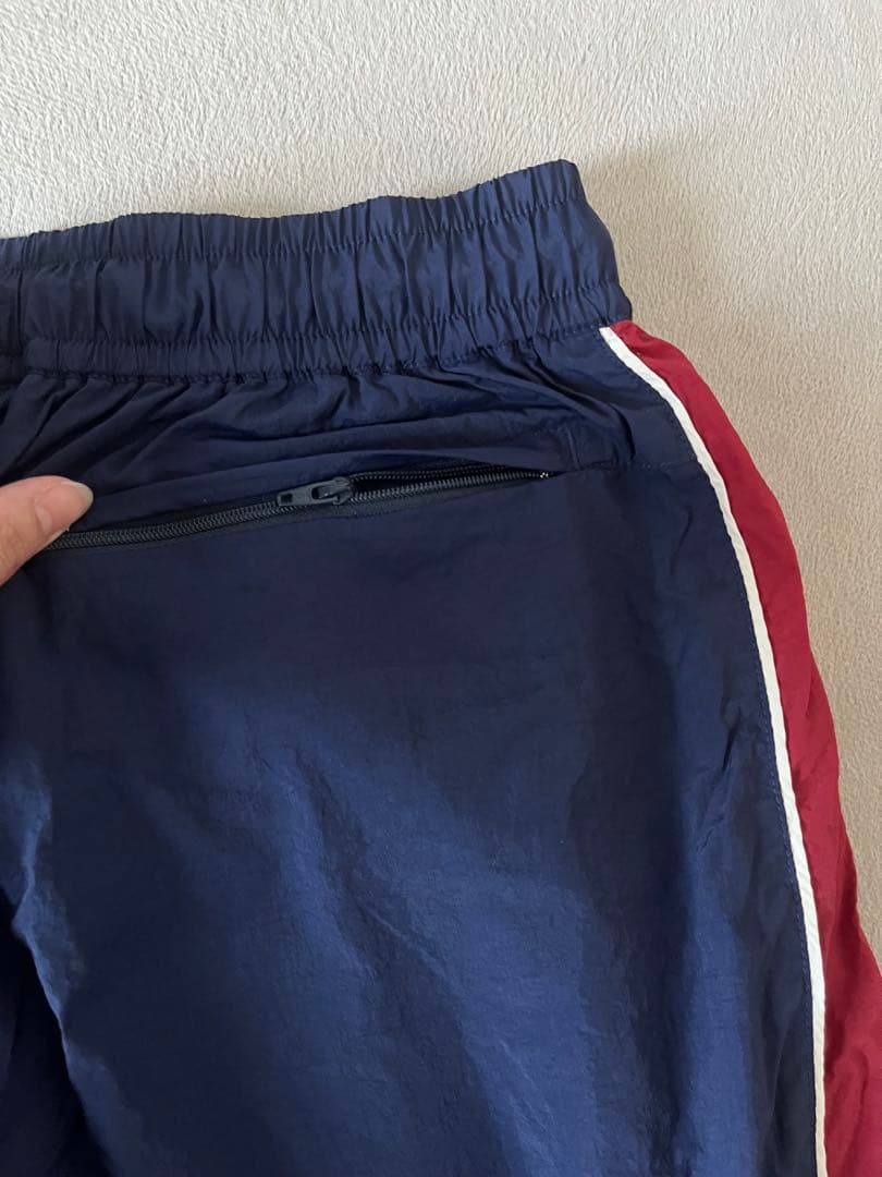 LYFT サイドボタン ナイロン　トラックパンツ ネイビー/ワインレッド　M