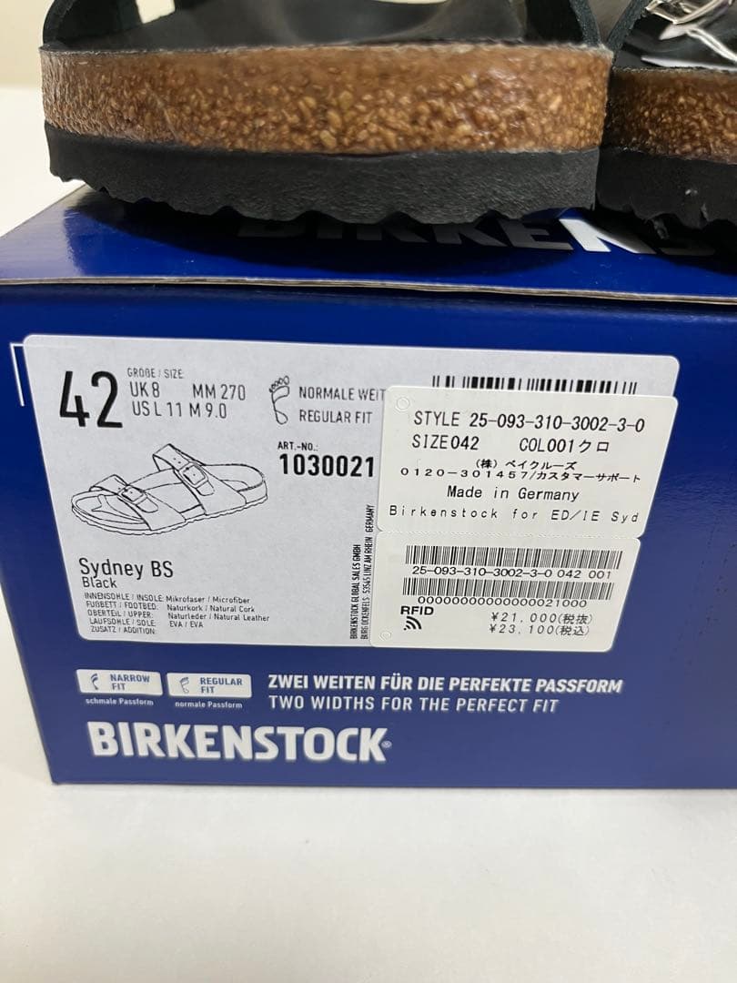 BIRKENSTOCK Sydney Black エデフィス別注　42サイズ