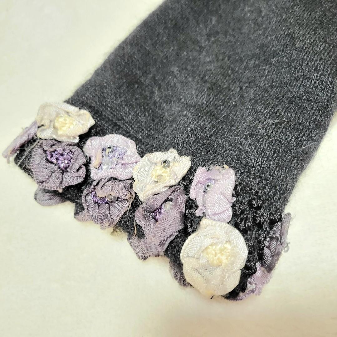 ATELIER SAGAN アトリエサガン ノーカラー コート 黒 刺繍