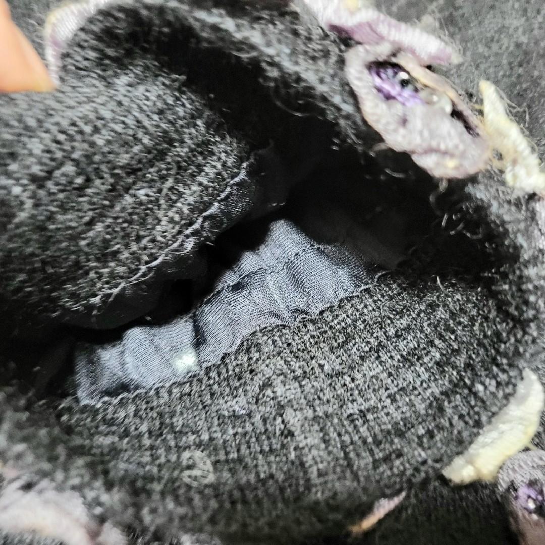 ATELIER SAGAN アトリエサガン ノーカラー コート 黒 刺繍