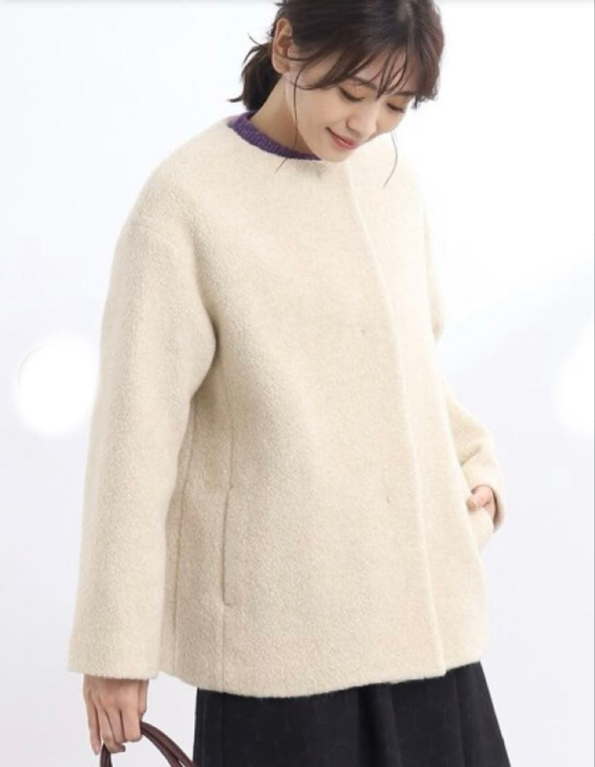 あ*み様 新品タグ無◯ 【ふんわり軽く羽織れる】クルーネック　ボアコート