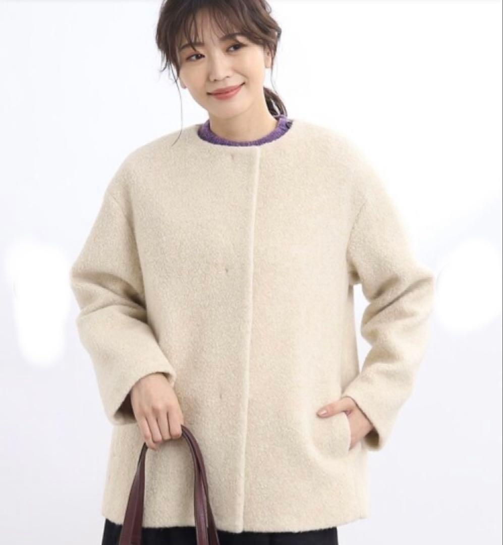 あ*み様 新品タグ無◯ 【ふんわり軽く羽織れる】クルーネック　ボアコート