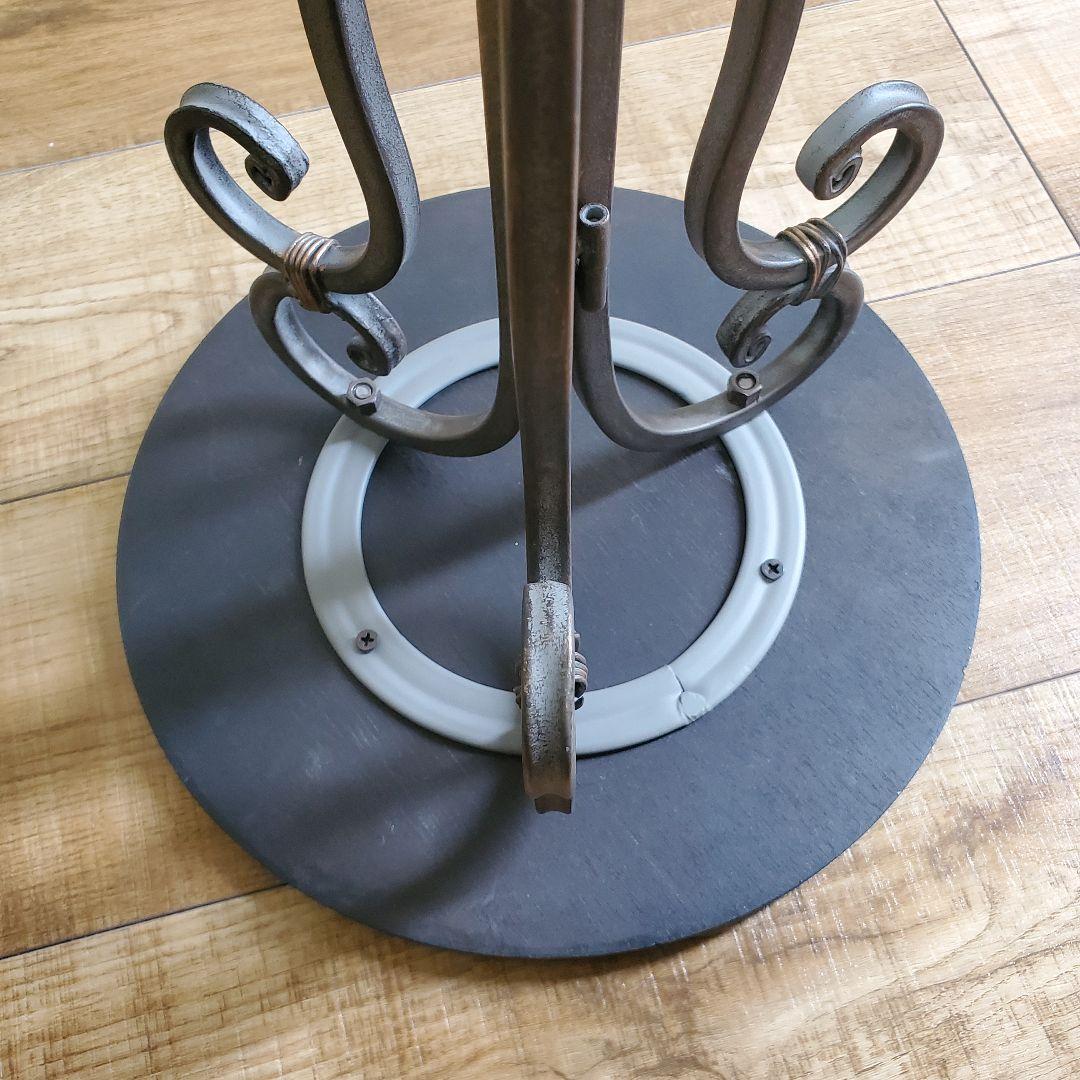 アンティークウッド　アイアン製　サイドテーブル　シャビー加工　高さ76cm