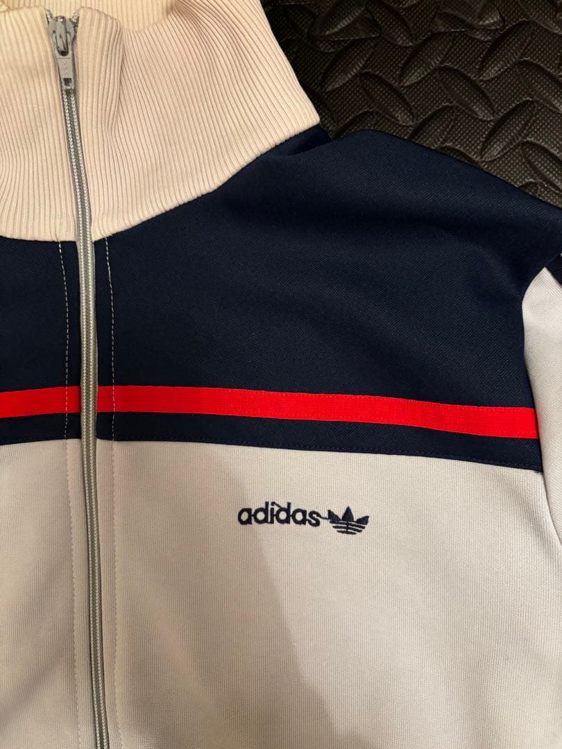 あのちゃん同型同色／80s アディダス ジャージ トラックジャケット灰紺赤