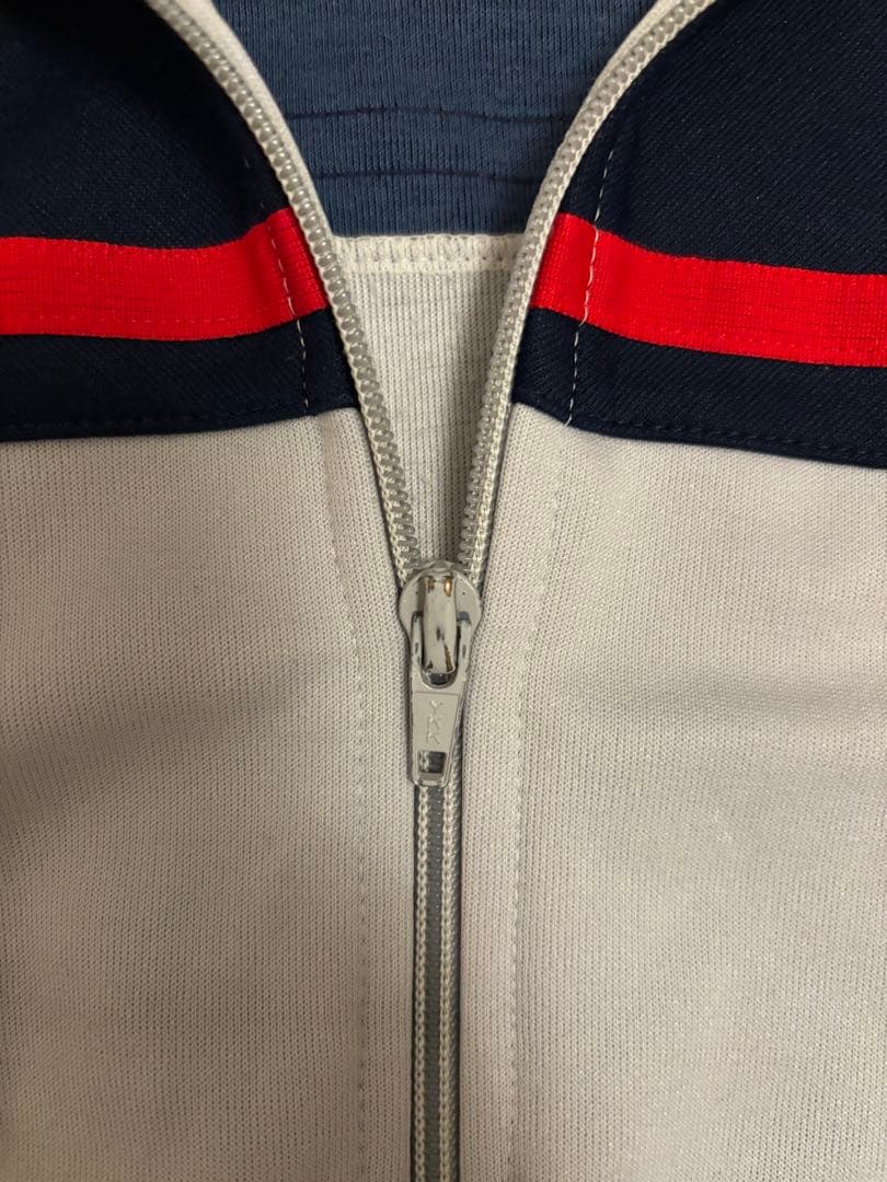 あのちゃん同型同色／80s アディダス ジャージ トラックジャケット灰紺赤