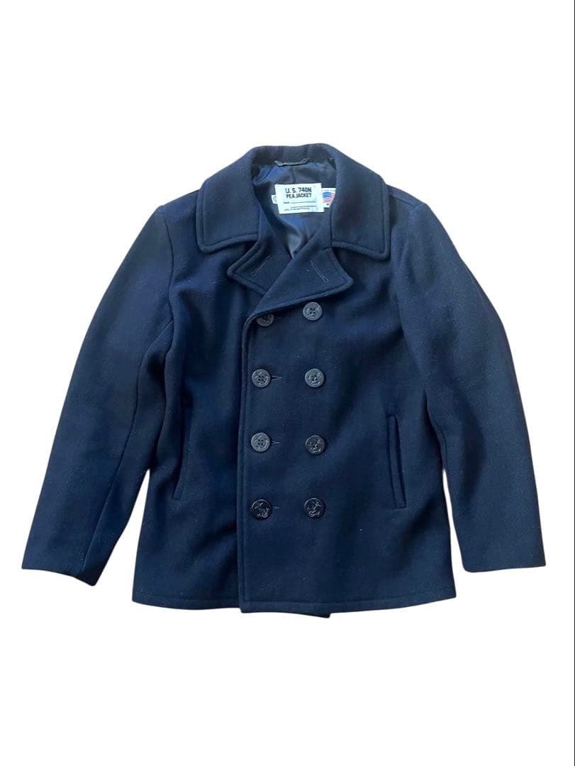 ▪️us製SCHOTTショット740Nピーコート40 黒ブラック