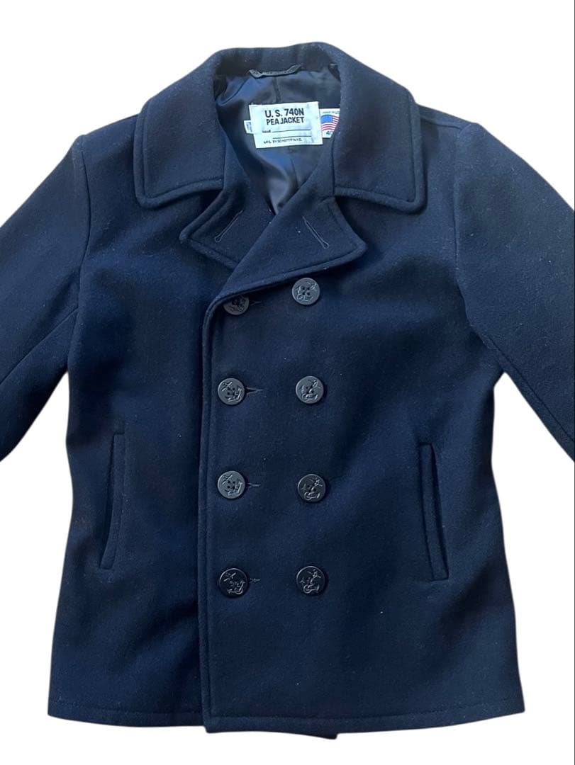 ▪️us製SCHOTTショット740Nピーコート40 黒ブラック