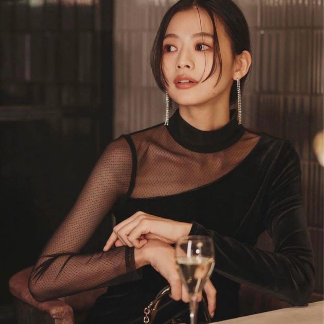 【2025今期】anuans シアーコンビタイトワンピース