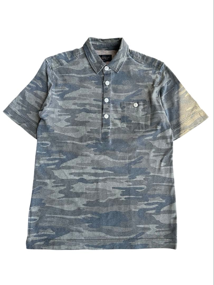 トップス camouflage pattern faded polo shirt