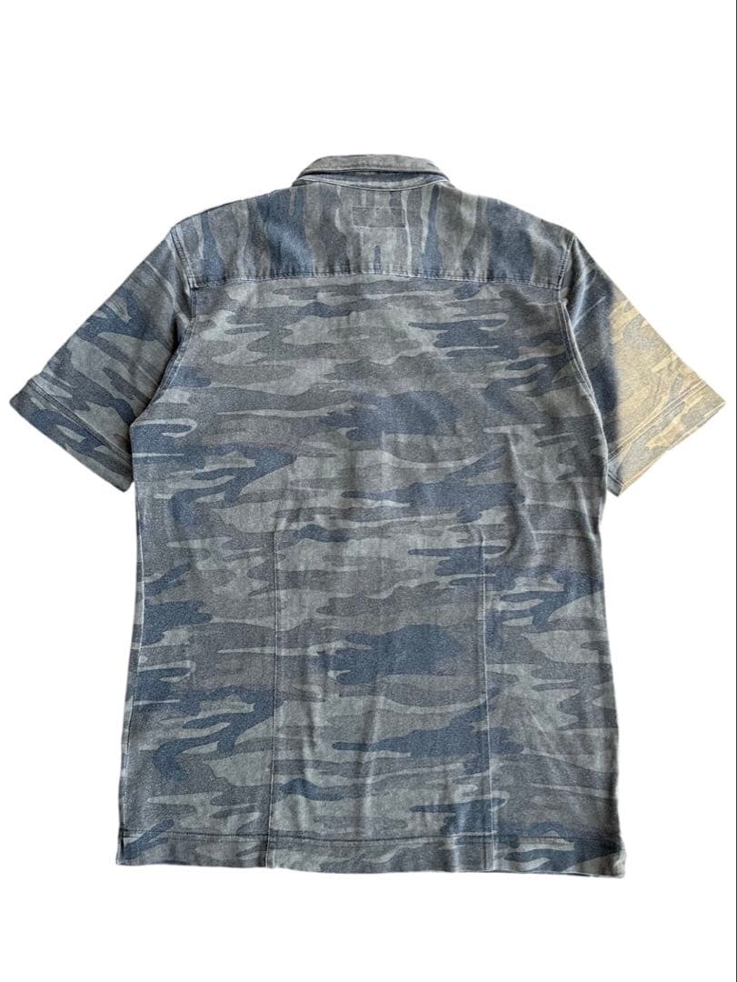 トップス camouflage pattern faded polo shirt