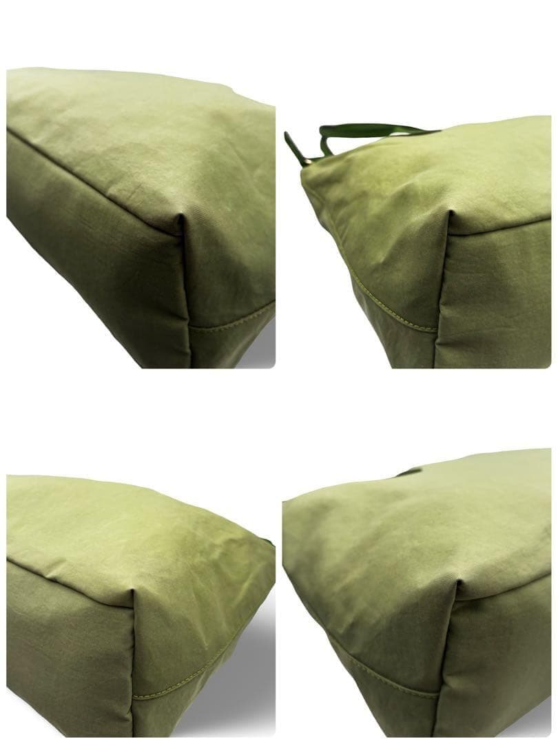 【良品】ロベルタピエリ　トートバッグ　黄緑　ナイロン　レザー　肩掛け　大容量