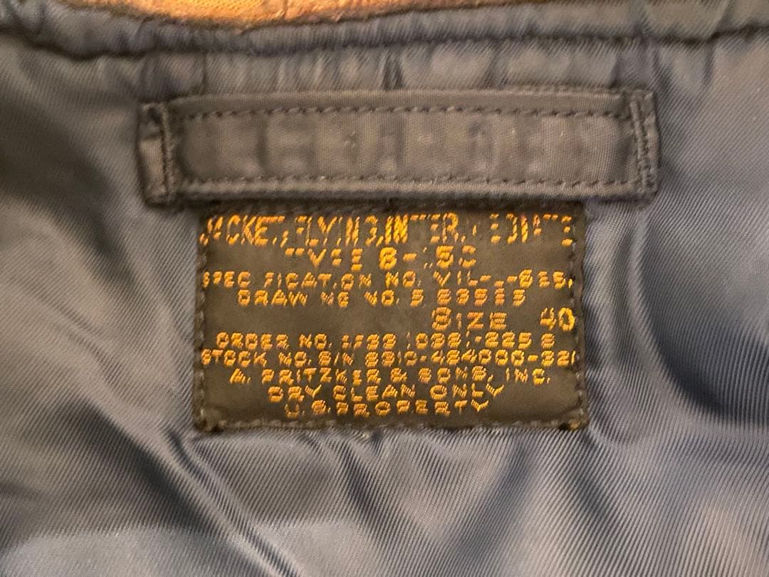 【極美品 40s〜50s USAF B-15C フライトジャケット 40サイズ】