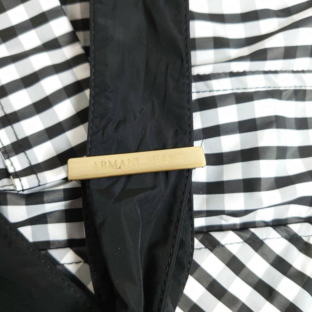 アルマーニ ジーンズ　 ギンガムチェック　 レインコート　ウエストベルト