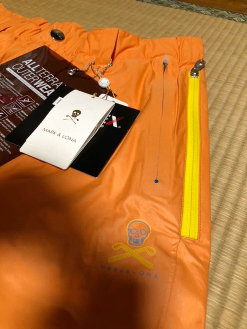 新品 マークアンドロナ レインウェア パンツ オレンジ XL