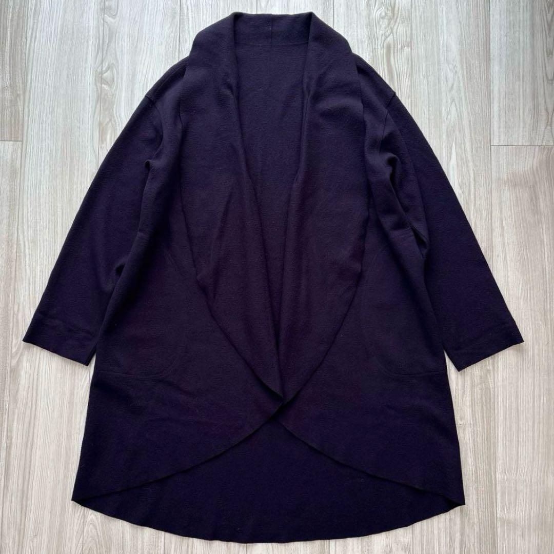 【美品】JURGEN LEHL ウールコート カーディガン 紫 ヨーガンレール