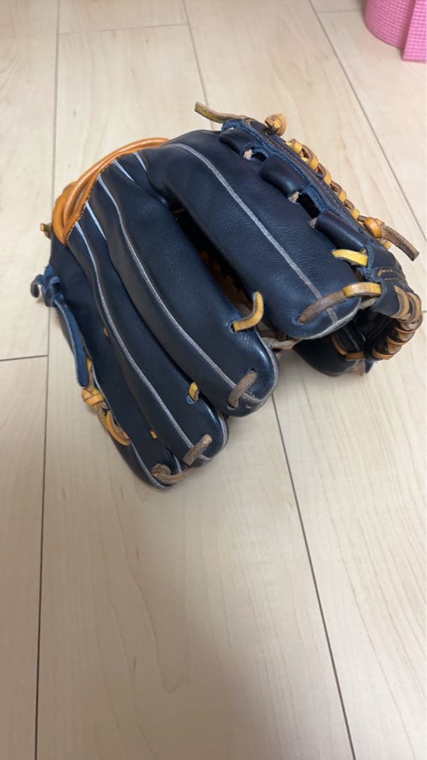 Shigeo 軟式グローブ 黒/オレンジ