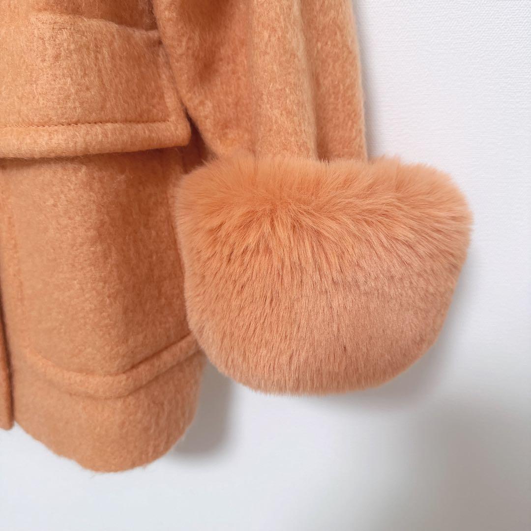 【美品】Diagram シャギーピーコート オレンジ 36