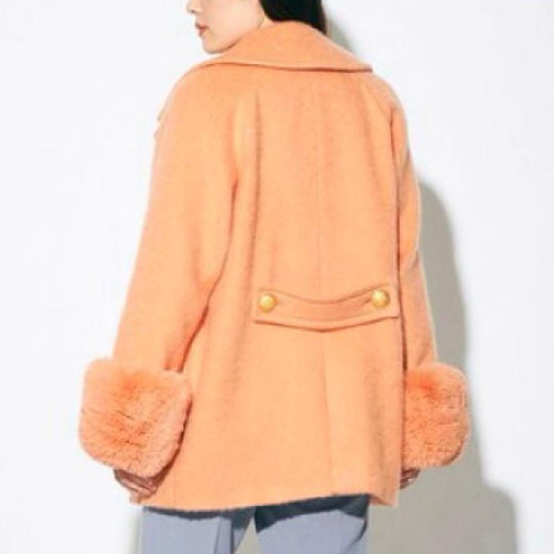 【美品】Diagram シャギーピーコート オレンジ 36