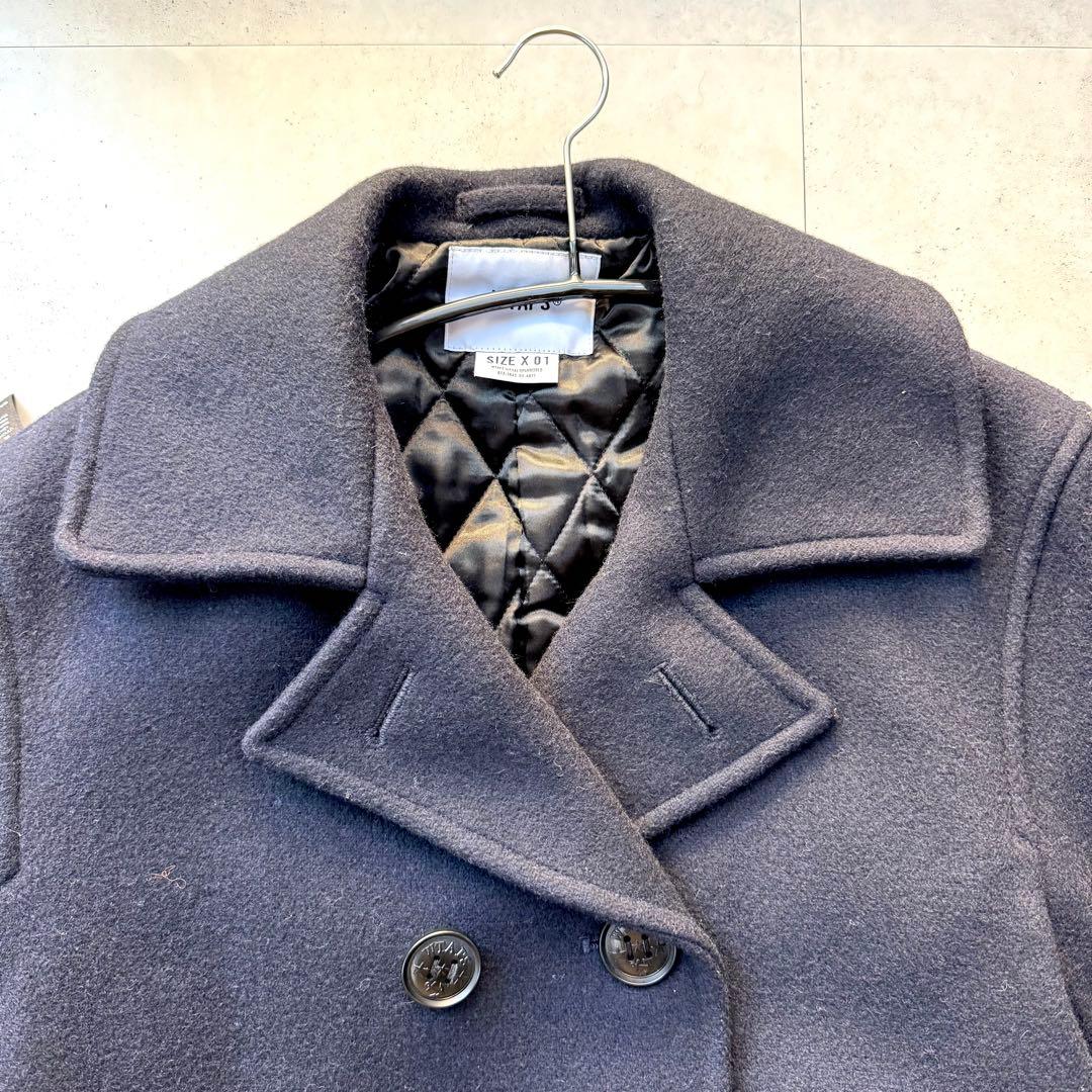 WTAPS Pコート ネイビー M相当 定番 ウール メルトン ダブル アウター