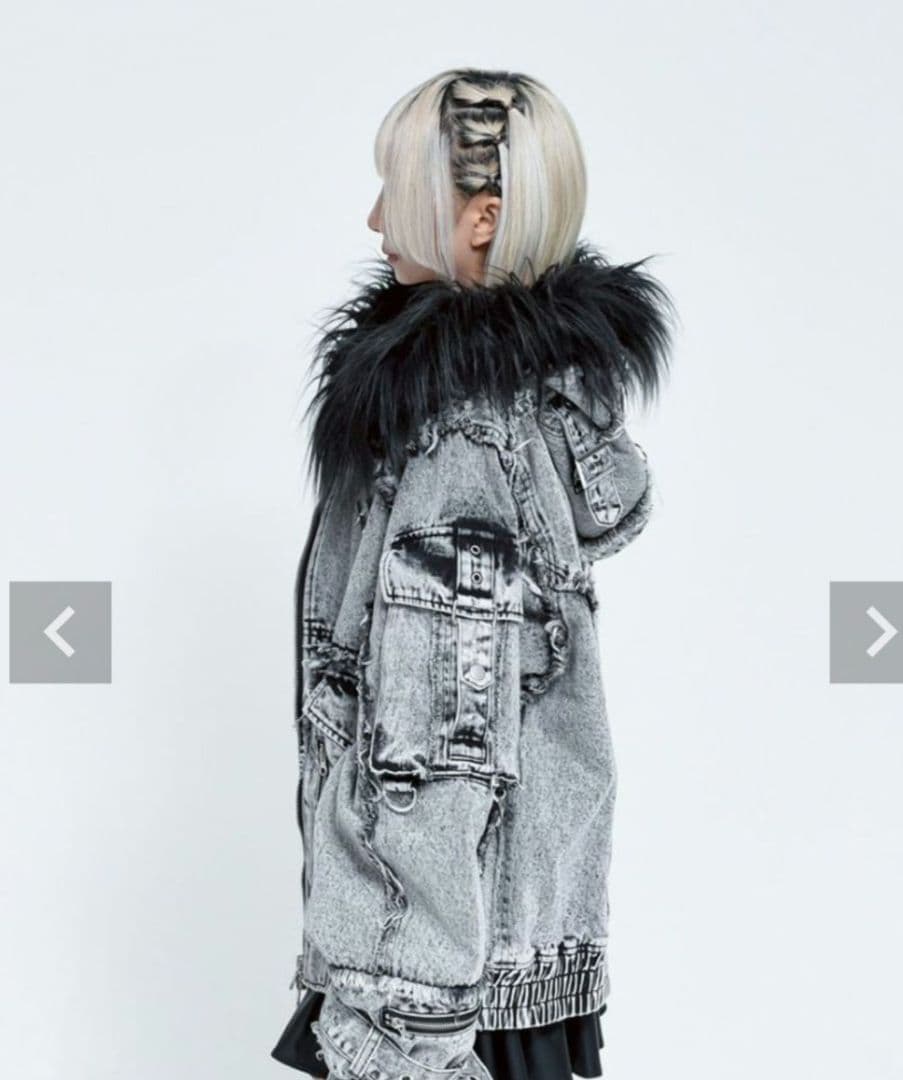 『REFLEMレフレム』デニムフリンジN2Bジャケット/GREY/新品/完売品