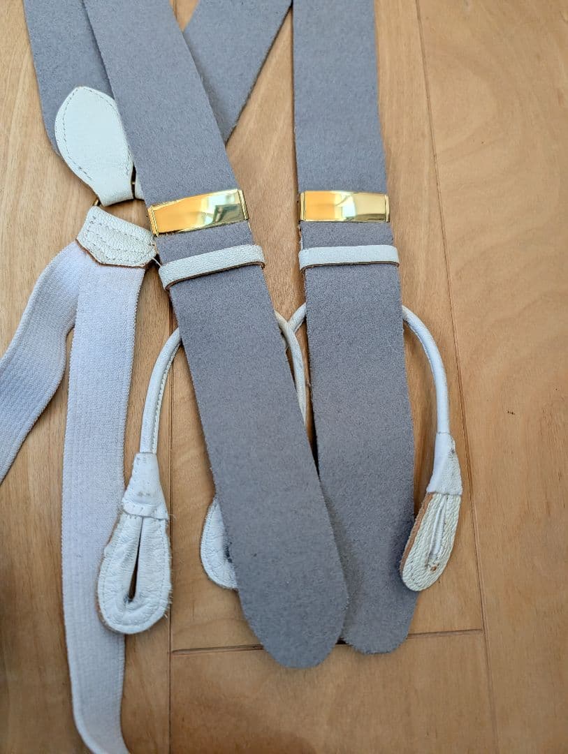  Thurston サスペンダー 4本セット／ボタン留め用 革エンド