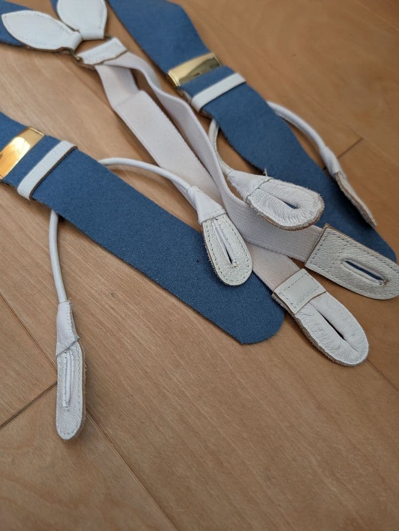  Thurston サスペンダー 4本セット／ボタン留め用 革エンド