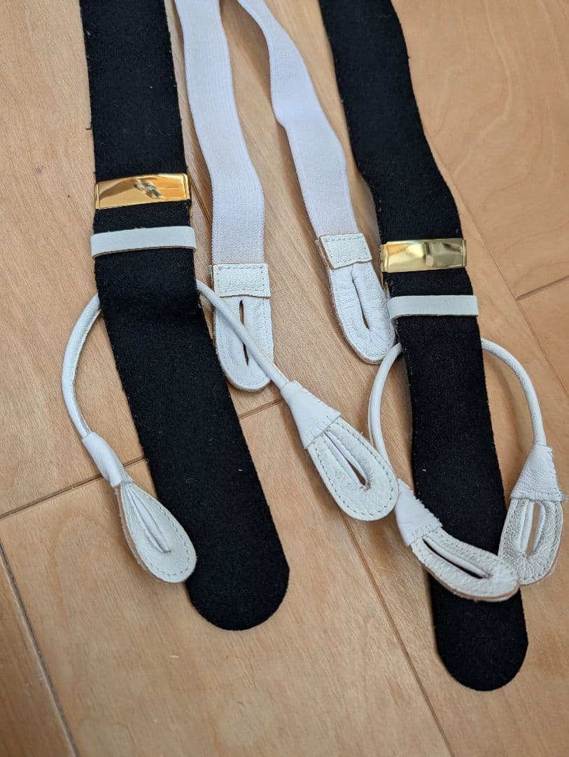  Thurston サスペンダー 4本セット／ボタン留め用 革エンド
