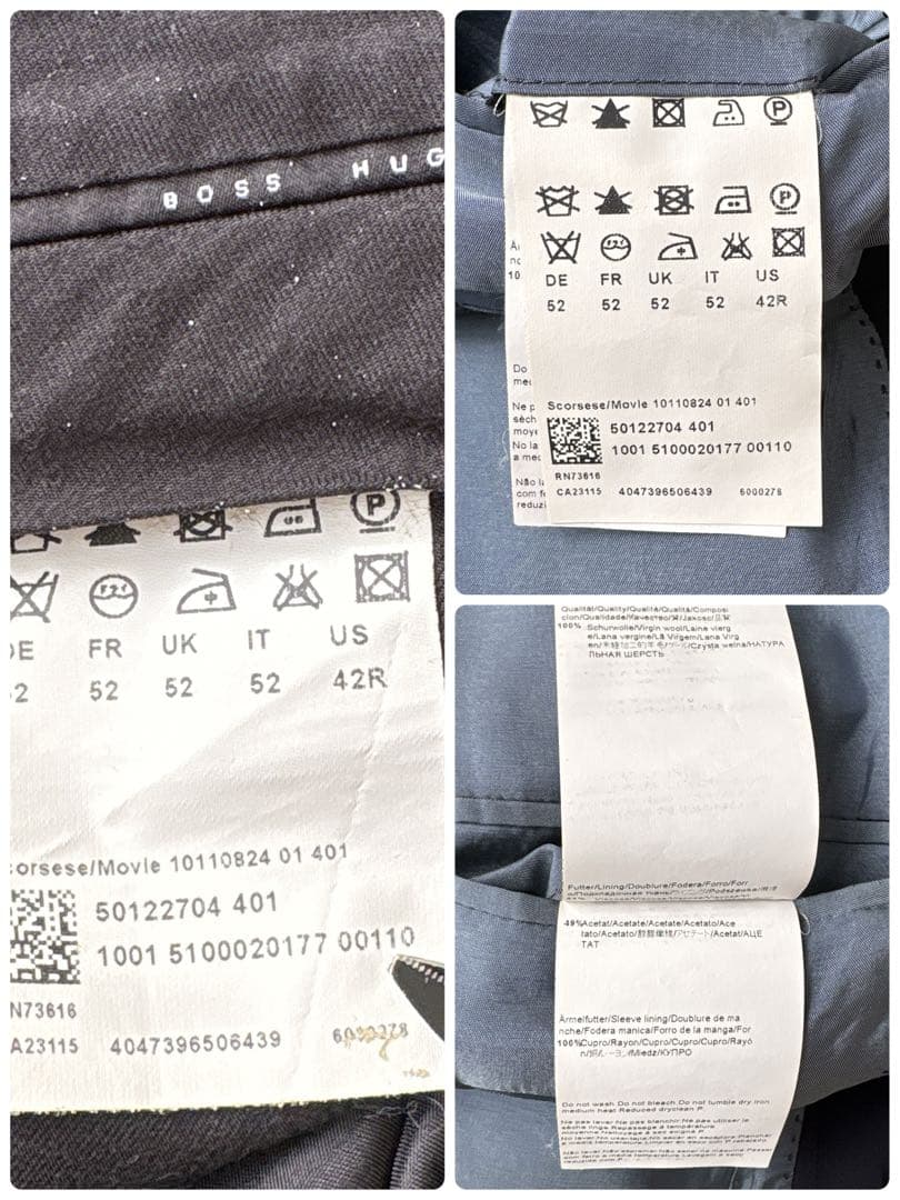 ☆大きいサイズ☆大谷翔平　Hugo BOSS スーツシャドーストライプ42R