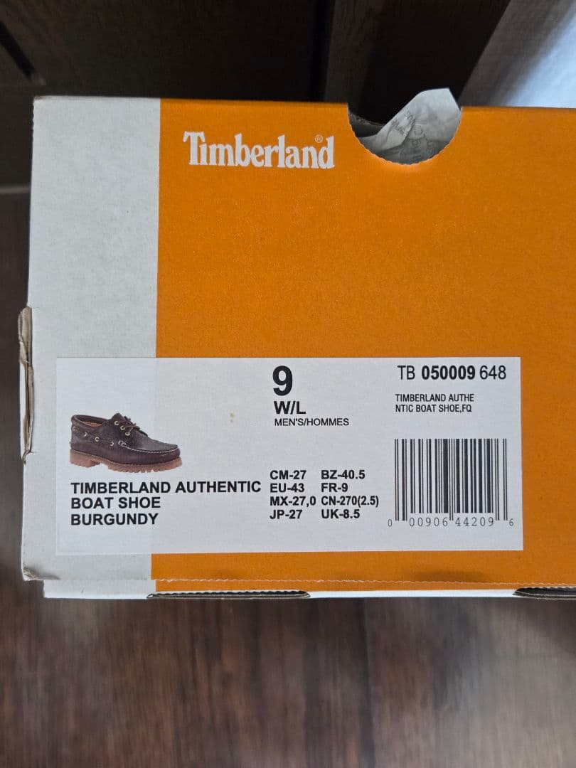 新品 Timberland 3eye Burgundy 27cm