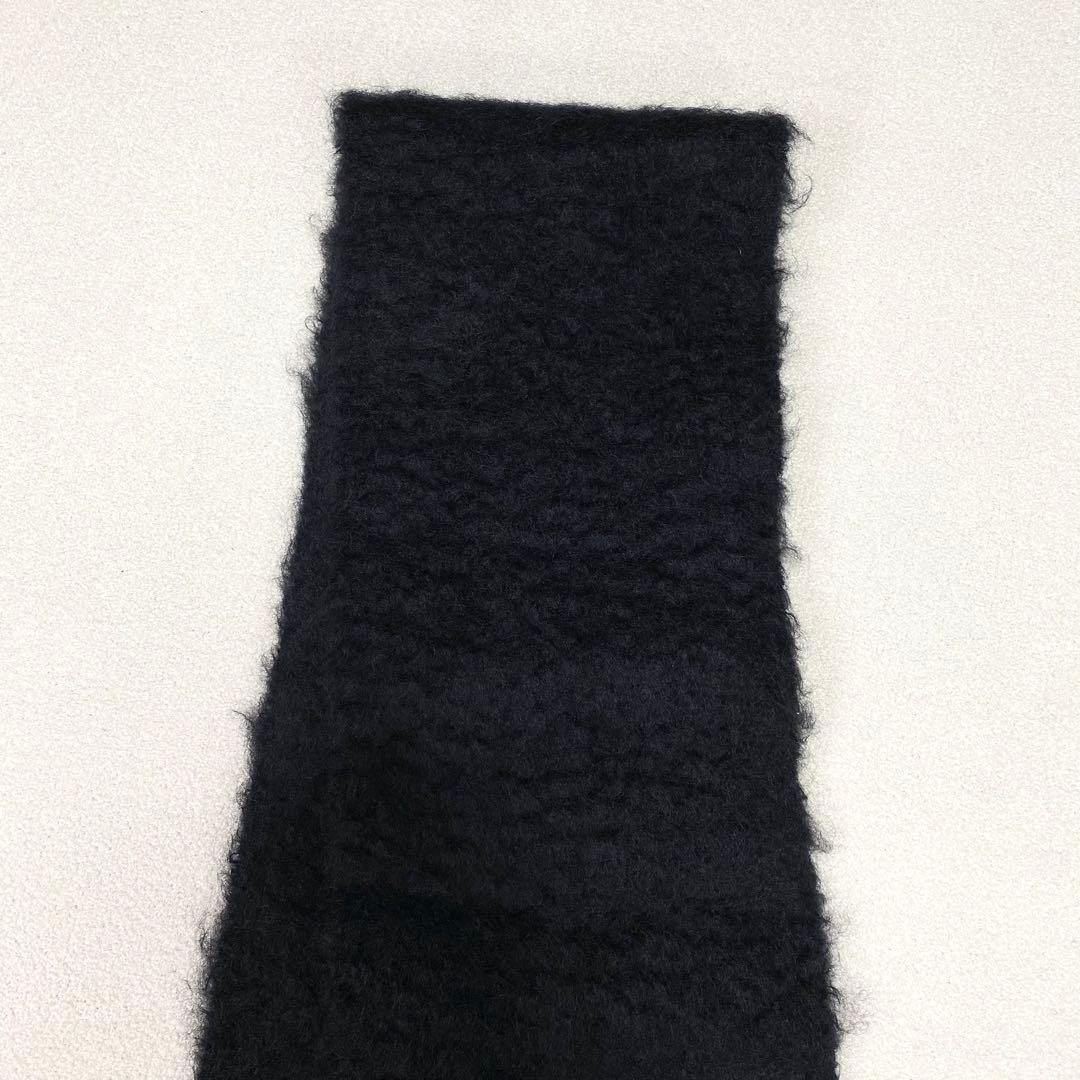 ほぼ未使用✨ LOEWE マフラー モヘア アナグラム フリンジ ブラック