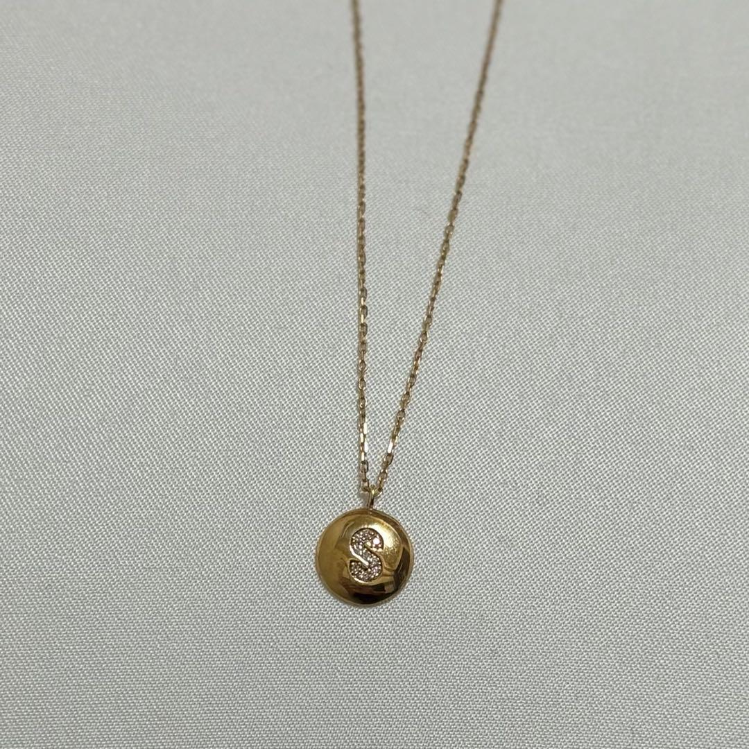 美品 ロンハーマン K10 ダイヤモンド イニシャル S ペンダント ネックレス