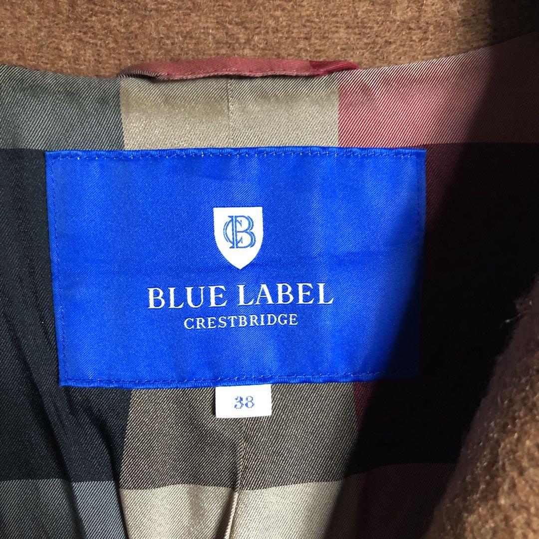 【美品】ブルーレーベルクレストブリッジ 女優襟チェスター ロングコート ウール