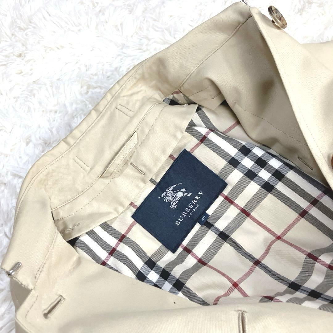 ✨極美品 バーバリー トレンチコート ノバチェック ハニーベージュ ベルト付きL