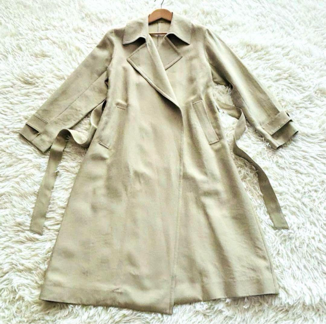 23区　23SS ライトトレンチコート　ロング丈　ボタンレス　ベルト付き　38