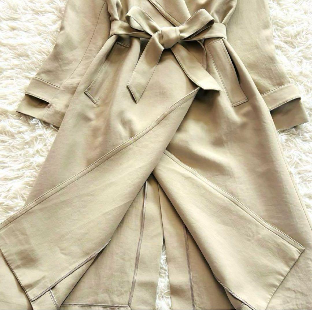 23区　23SS ライトトレンチコート　ロング丈　ボタンレス　ベルト付き　38