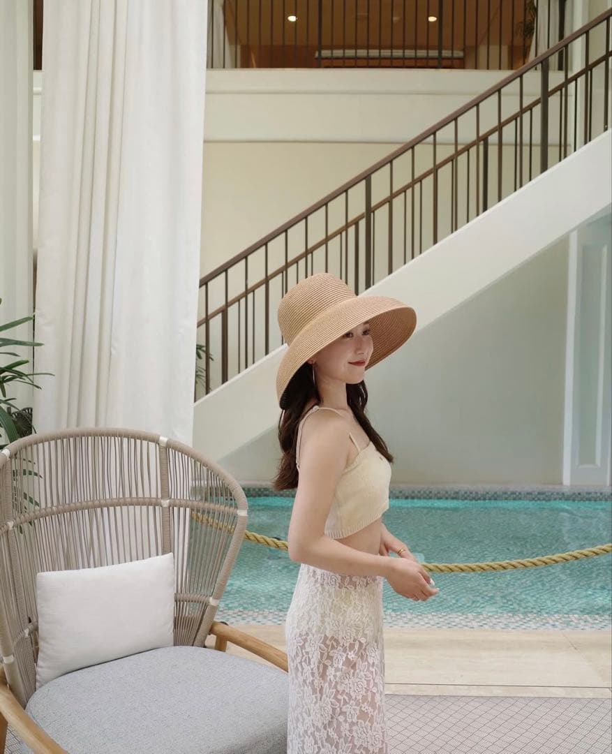 【美品】Acka. lace layered knit swimwear ML