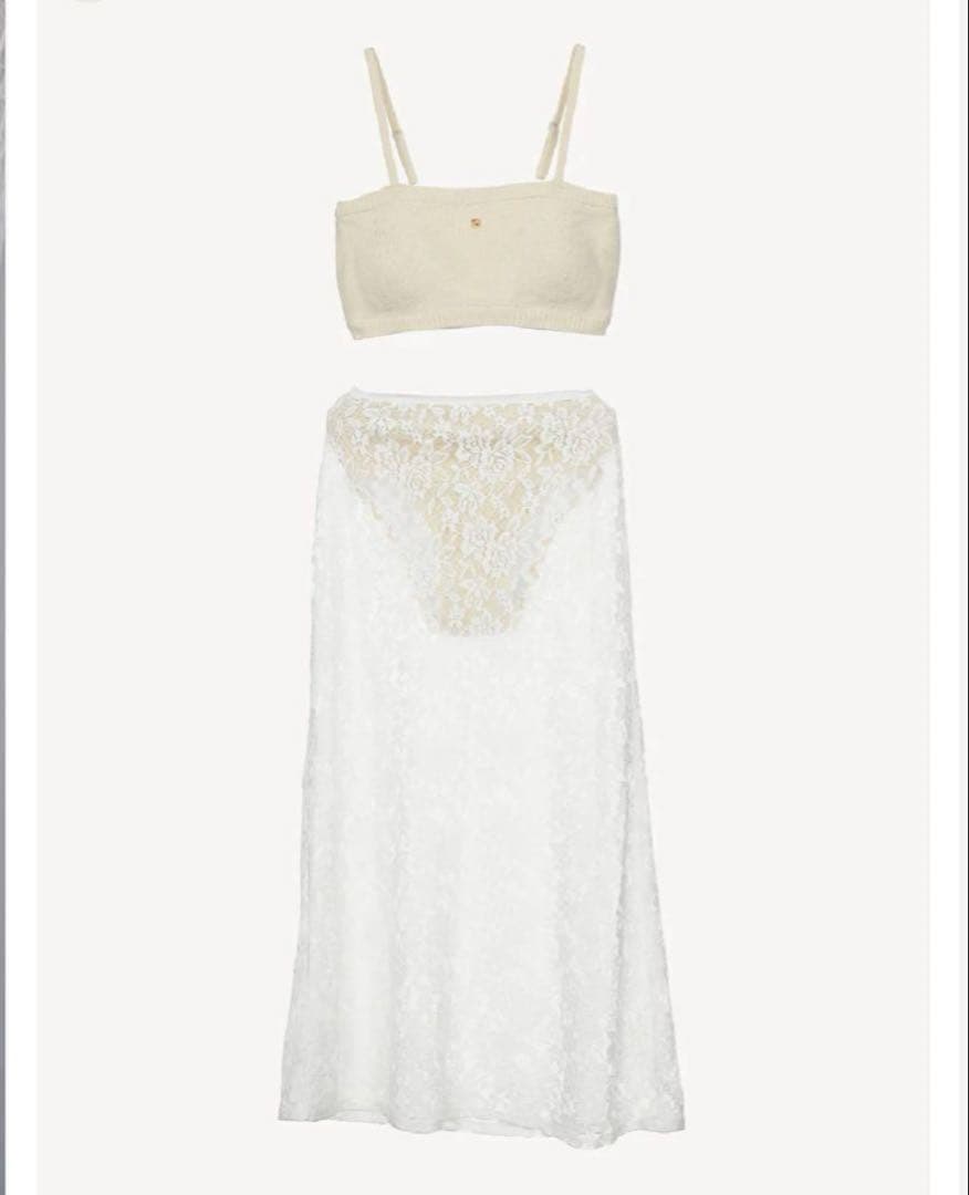 【美品】Acka. lace layered knit swimwear ML