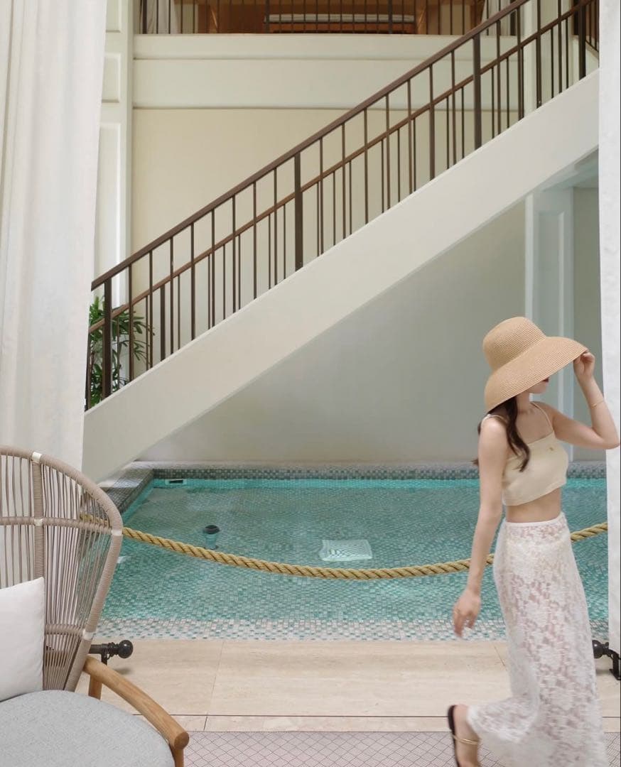 【美品】Acka. lace layered knit swimwear ML