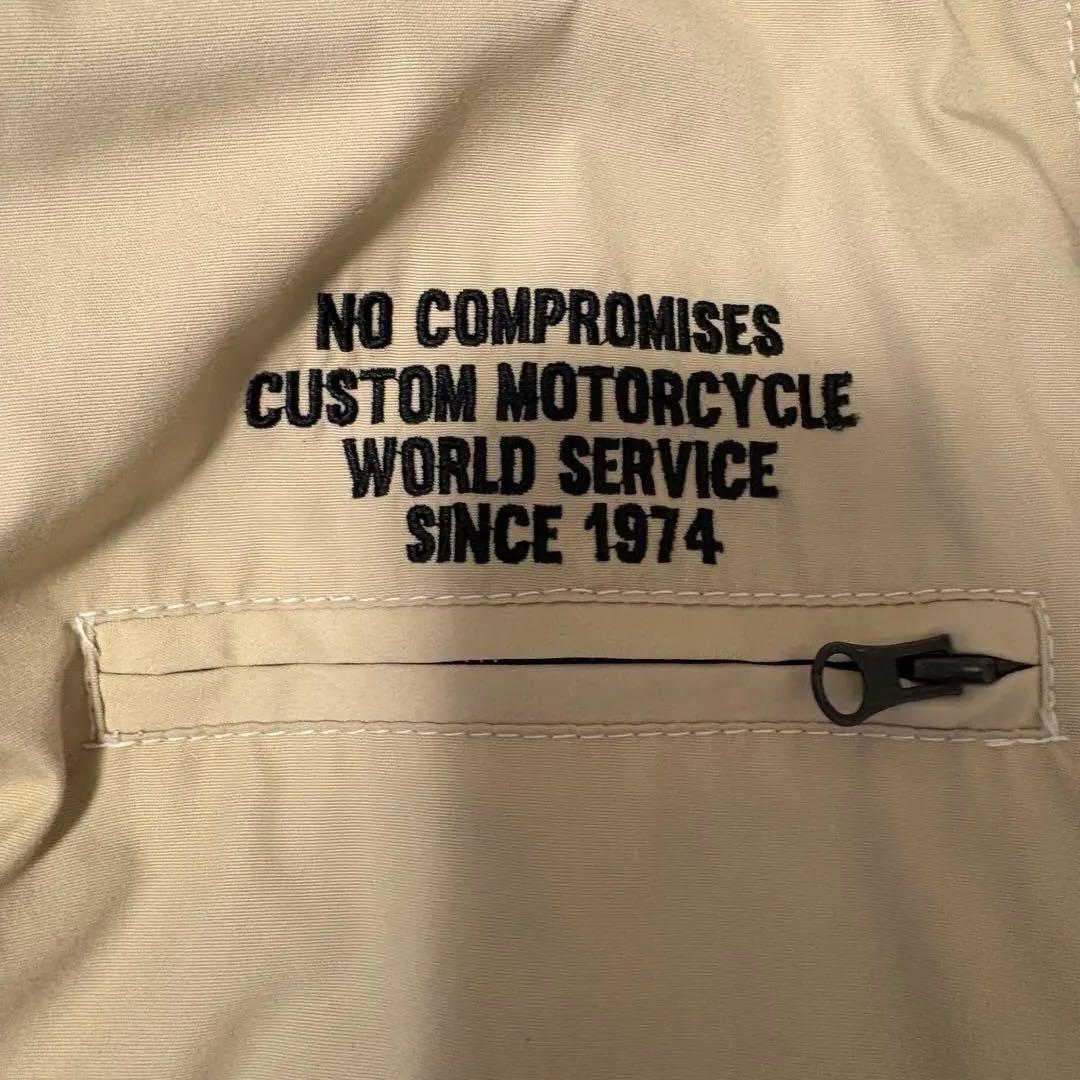 美品 VANSONコットンジャケット ベージュVS15105Sプロテクター L