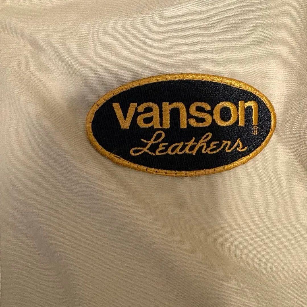 美品 VANSONコットンジャケット ベージュVS15105Sプロテクター L