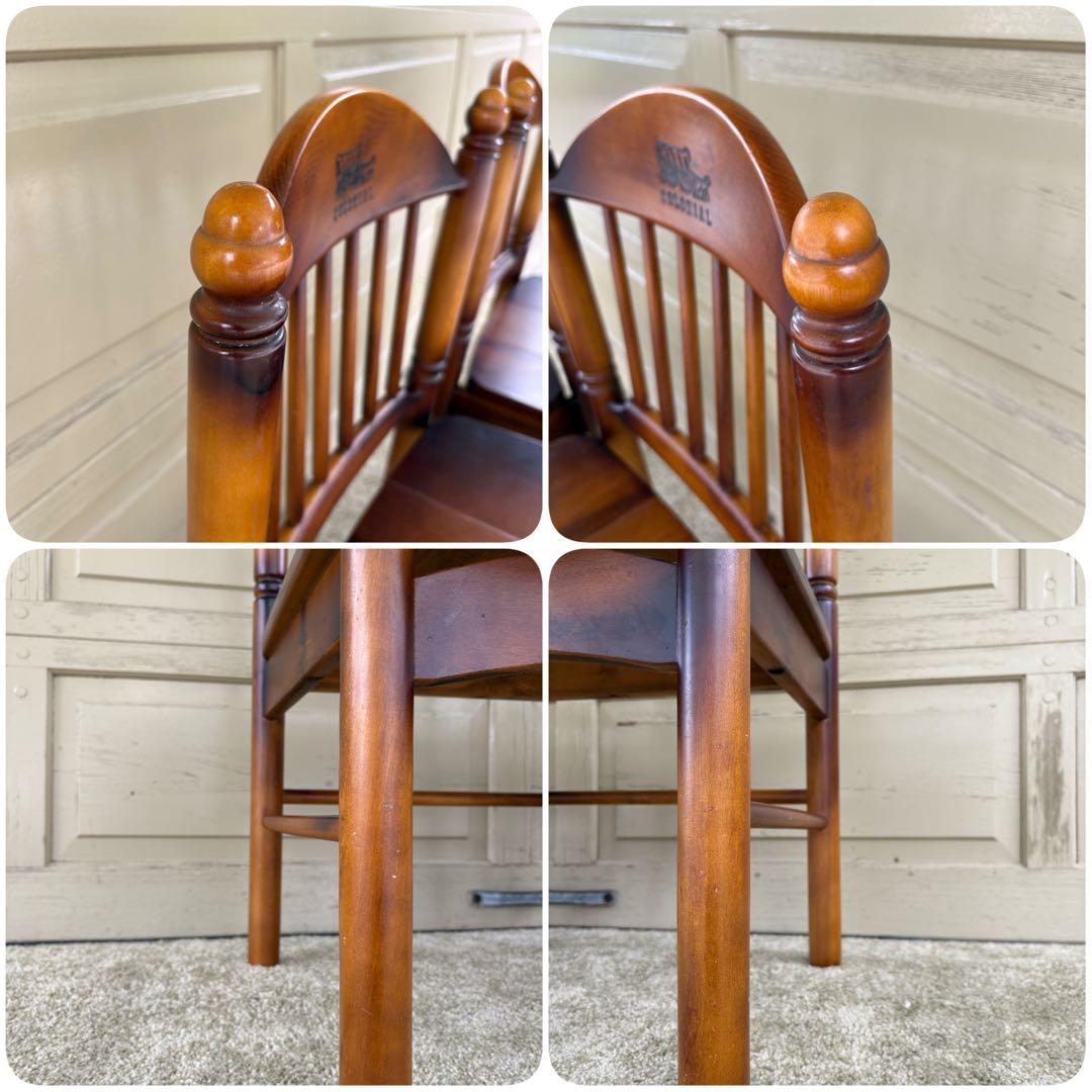 ① カリモク コロニアル ダイニングチェア 2脚セット 806039 馬車刻印